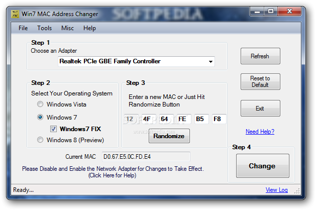 Download mac changer for windows 7 64-bit